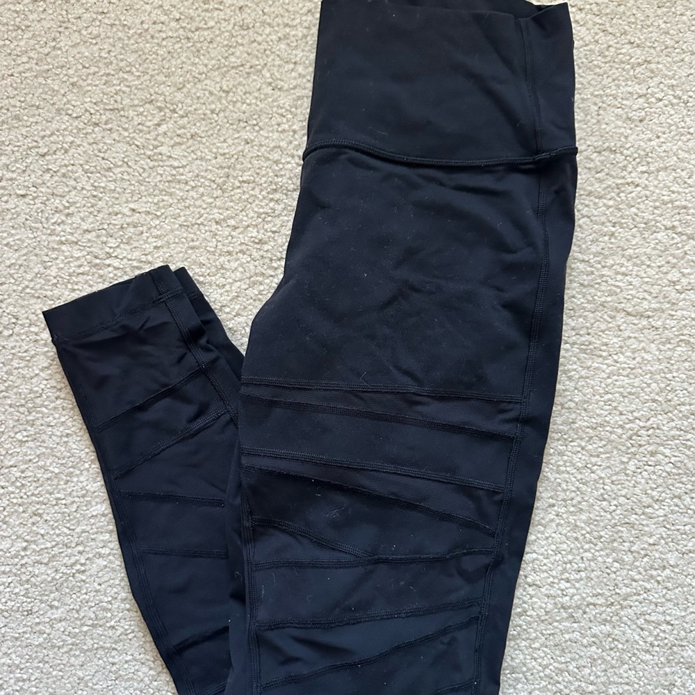 Lululemon Black Leggings with Mesh Panels
